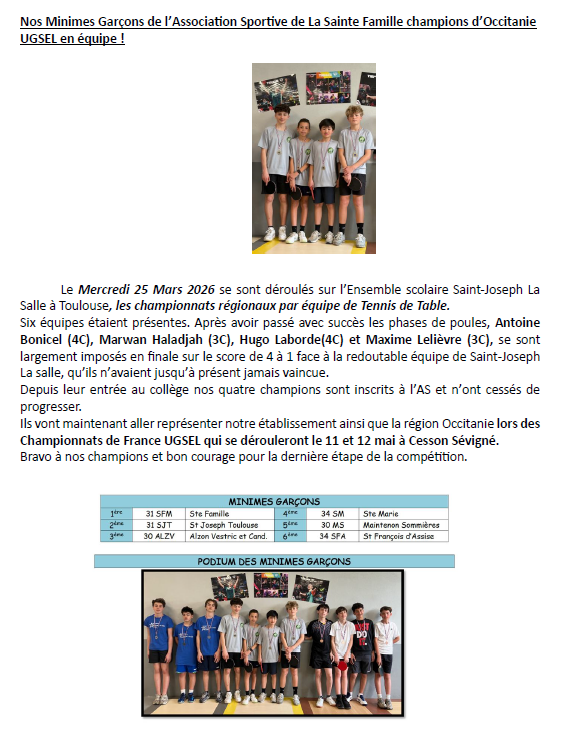Association Sportive - Tennis de Table Image